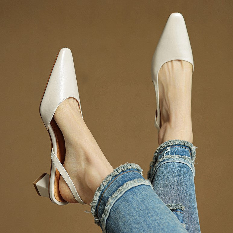 Women's Leather Slingback Pumps