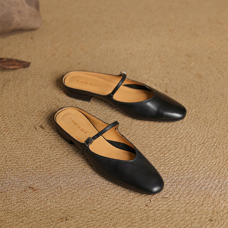 Women's Mary-Jane Leather Mules