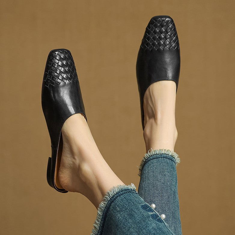 Women's Woven Leather Mules