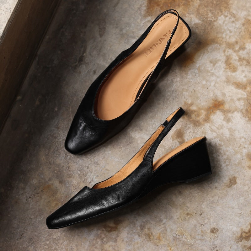Women's Slingback Leather Heels