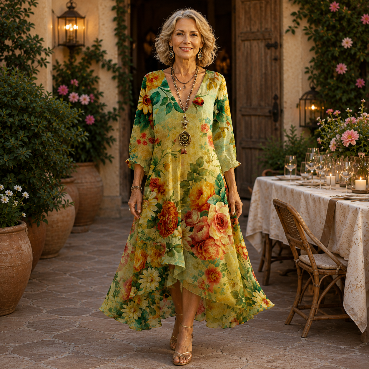 Florence™ | Effortless Floral Midi Dress