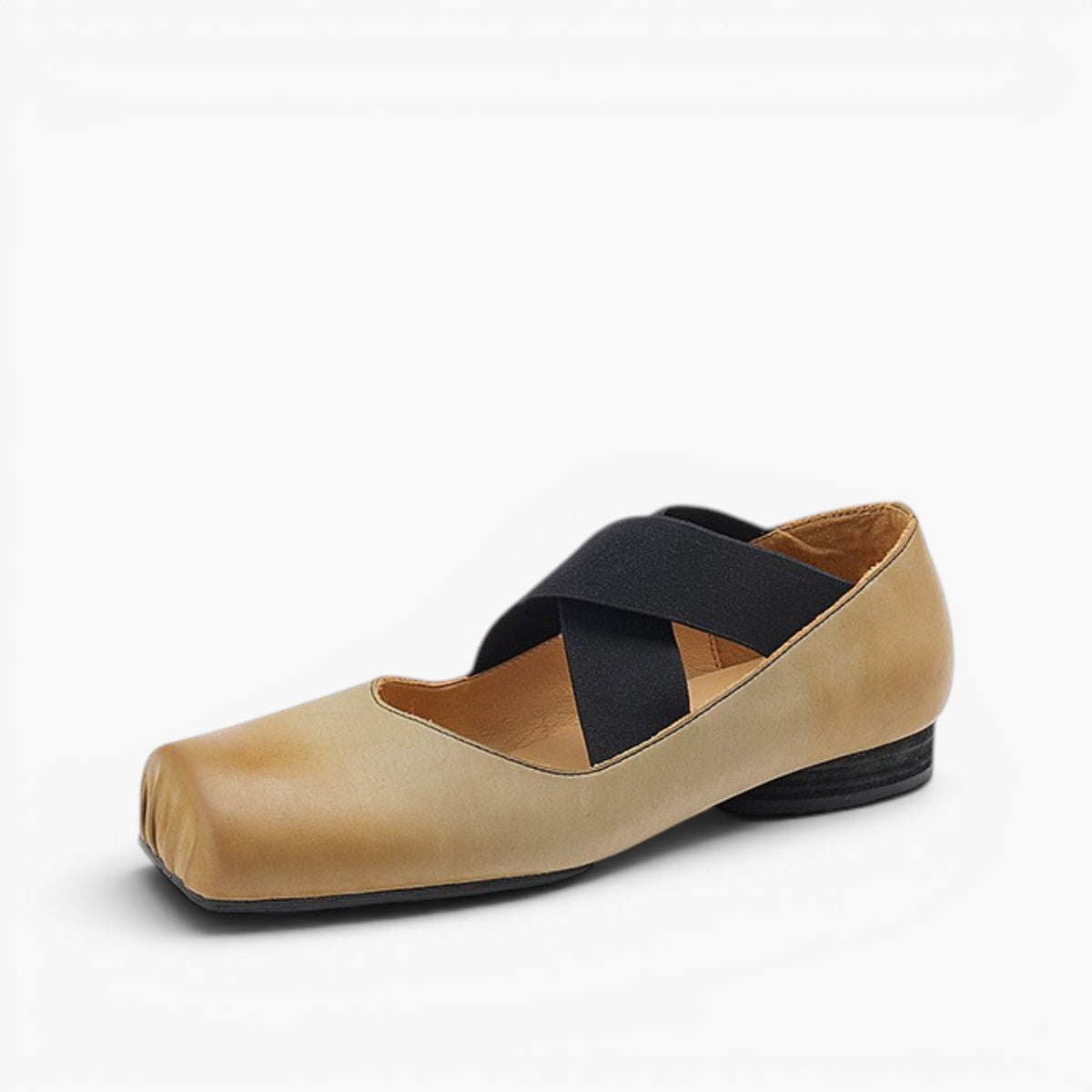 Women's Square Toe Leather Ballets