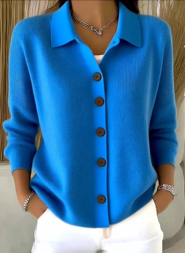 Chloe | Women’s Collared Button-Front Knit Cardigan