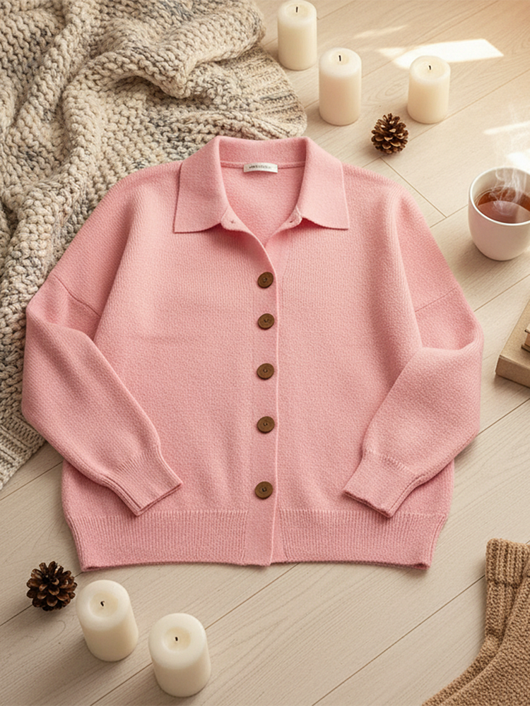 Chloe | Women’s Collared Button-Front Knit Cardigan