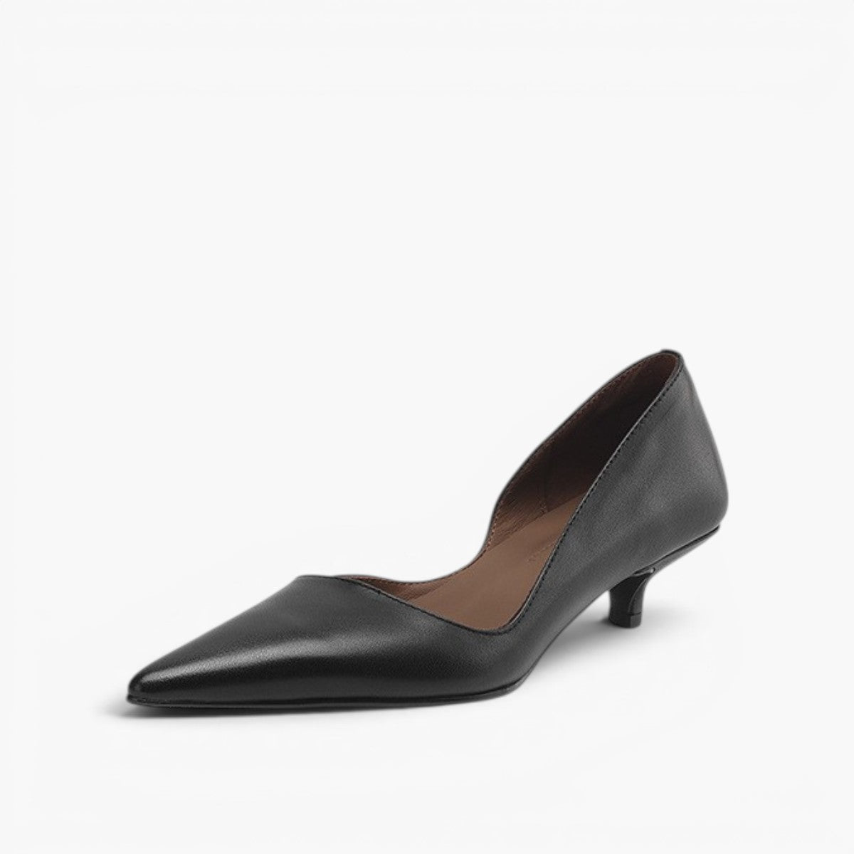 Women's Leather Kitten Heel Pumps