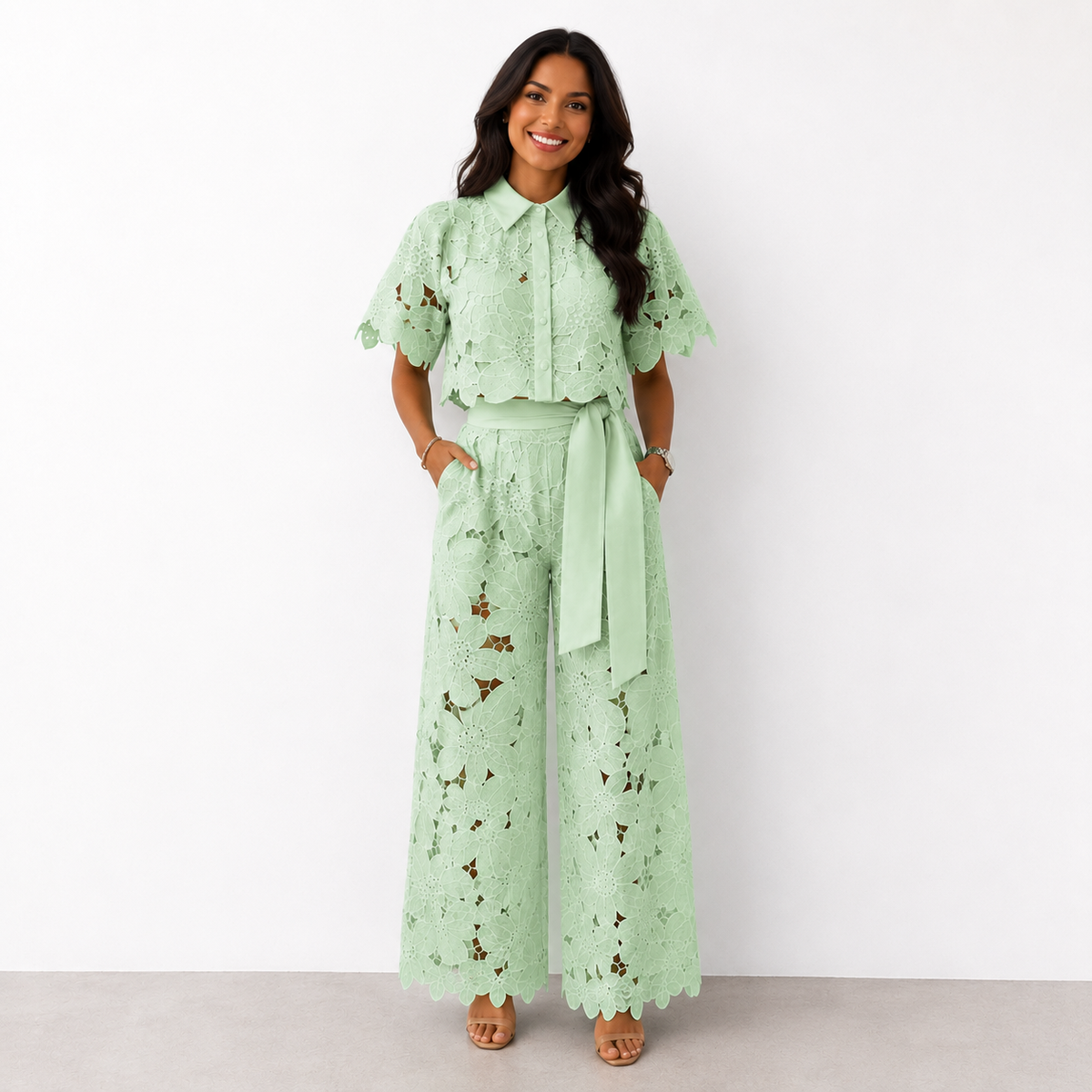 Margaux | Floral Lace Two-Piece Set