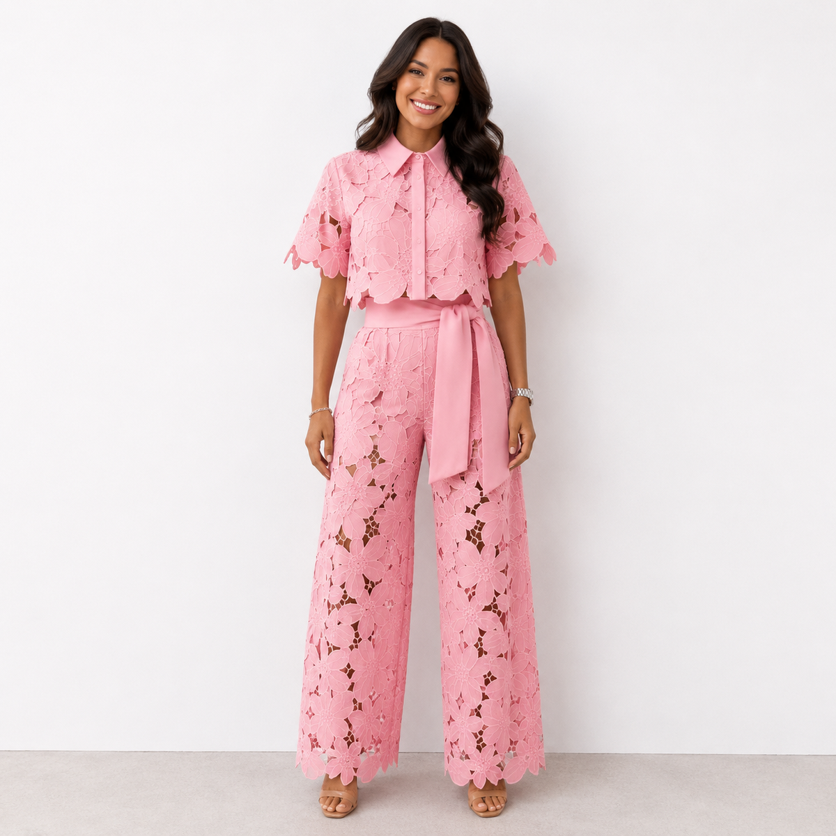 Margaux | Floral Lace Two-Piece Set