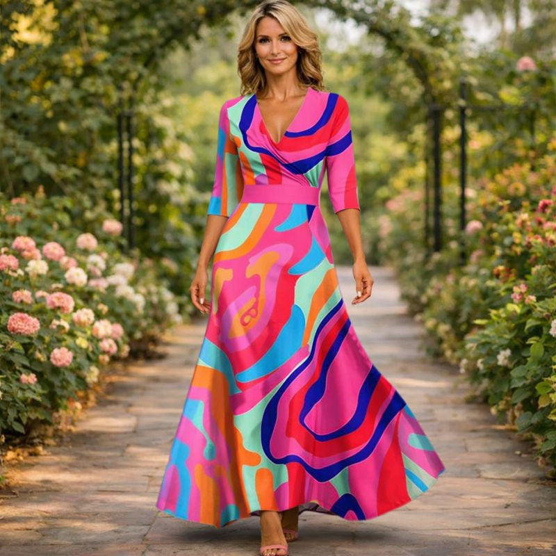 Ottilie™ | Wrap-Style Flowing Maxi Dress