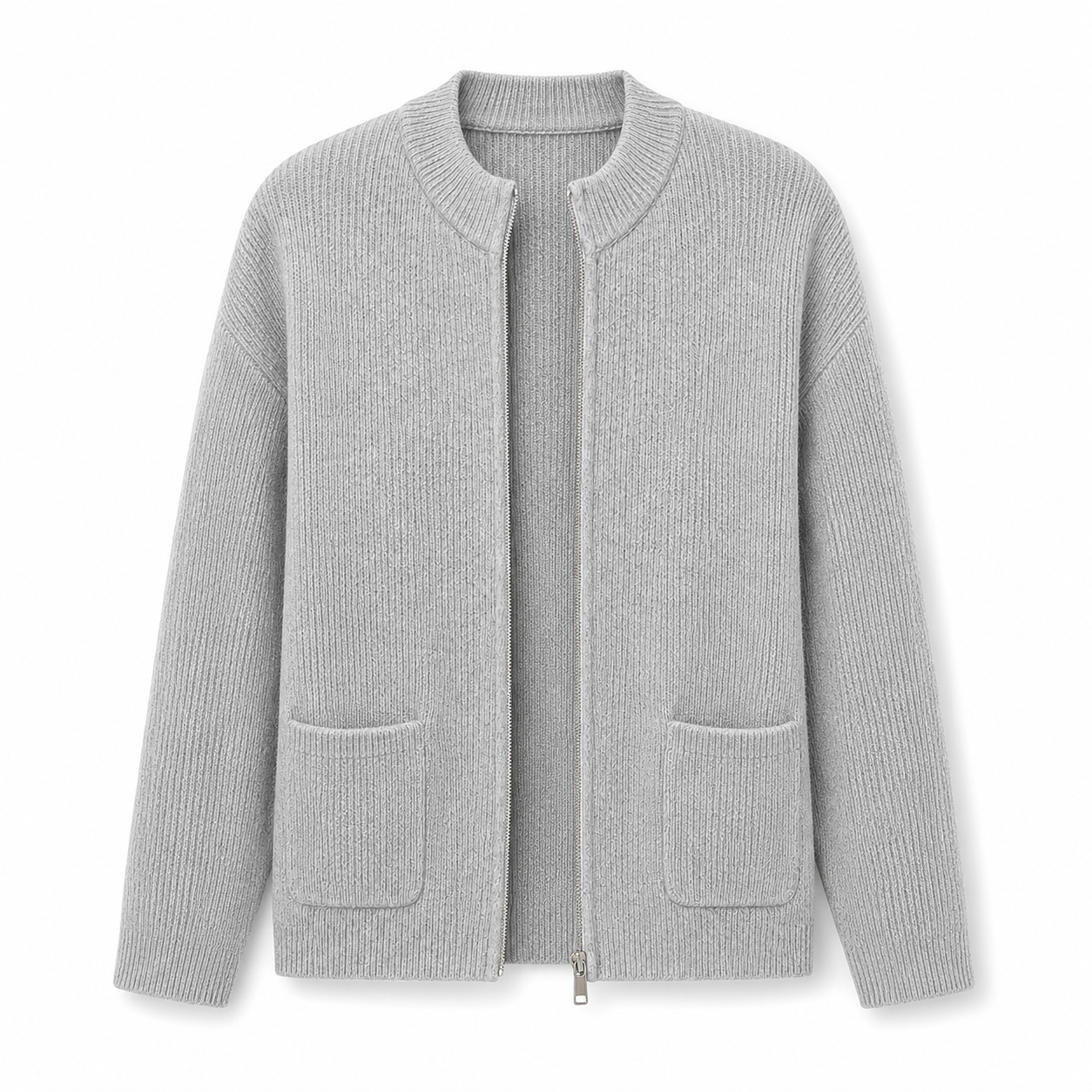 Orvelle™ | Zip-Front Ribbed Cardigan