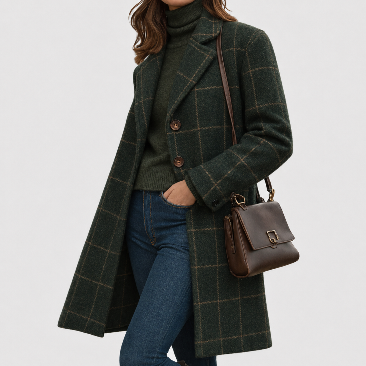 Women's Cozy Fabric-Blend Overcoat