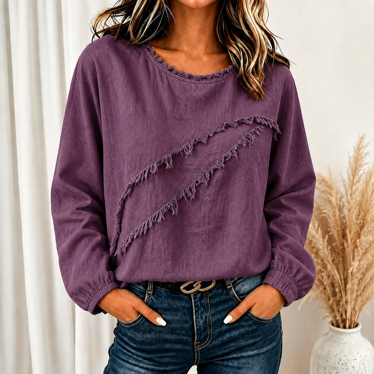 Noelle™ | Fringed Detail Blouse