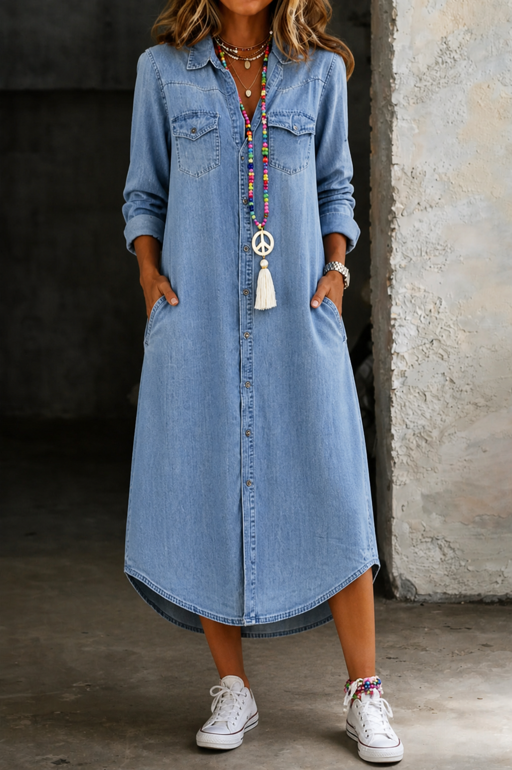 Darlene™ | Casual Elegant Long Shirt Dress