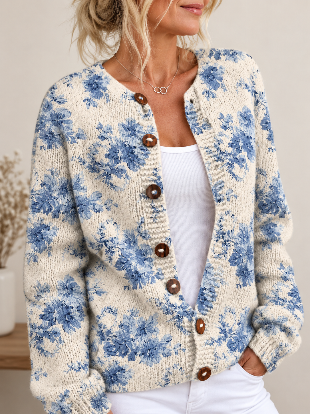 Sorrelle™ | Floral Print Buttoned Cardigan