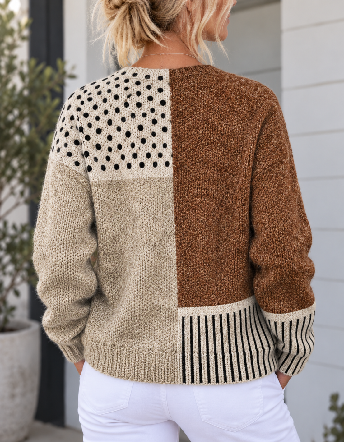 Lisbeth™ | Abstract Polka Dot Print Button-Front Cardigan