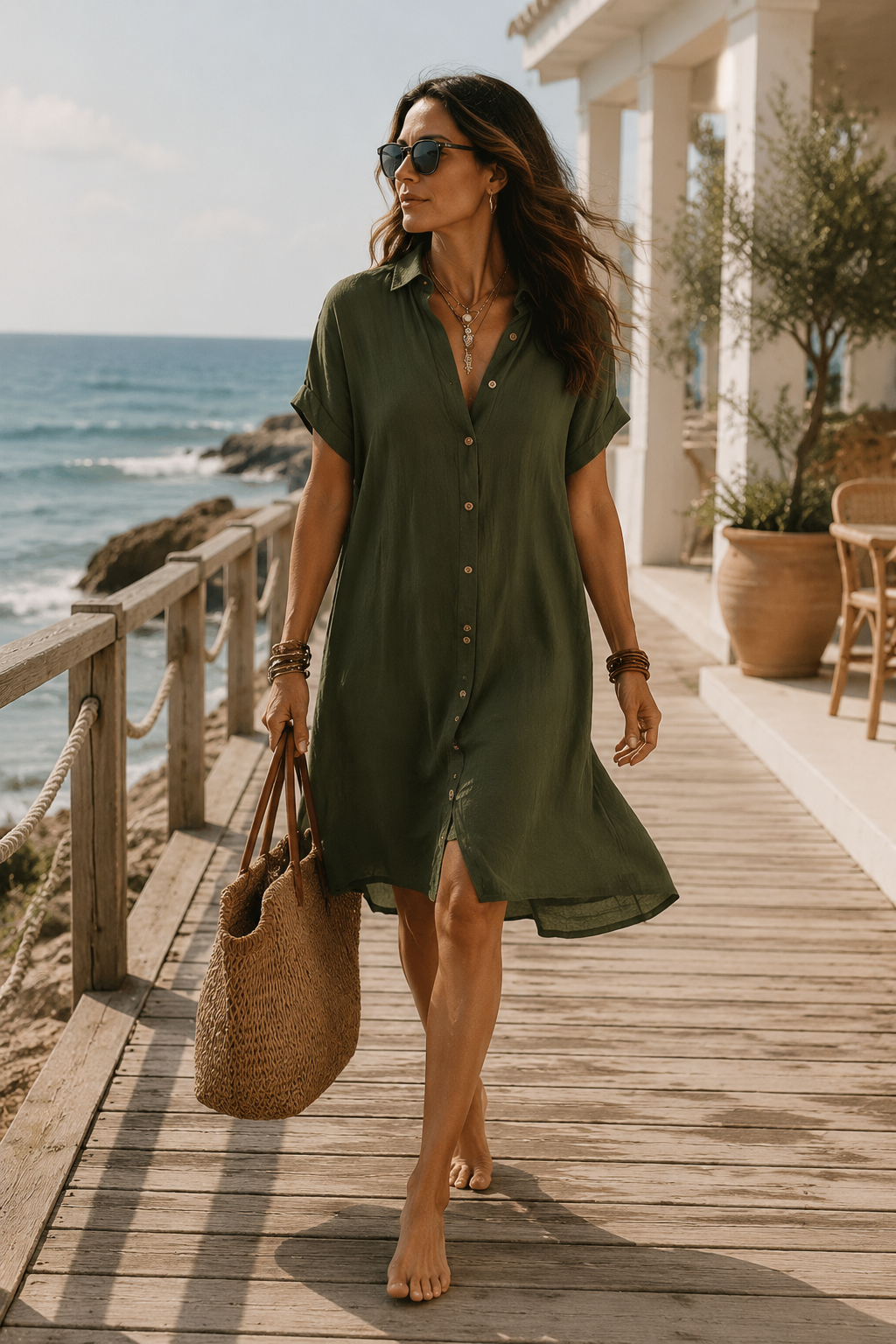 Ottilie™ | Modern Boho Effortless Relaxed Midi Dress