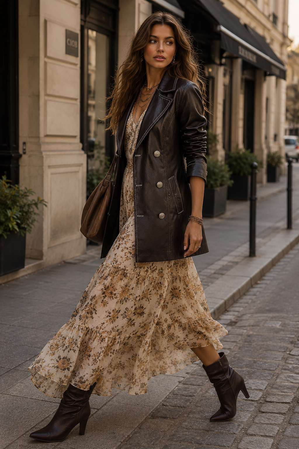Margit™ | Eco-Leather Double-Breasted Trench Coat