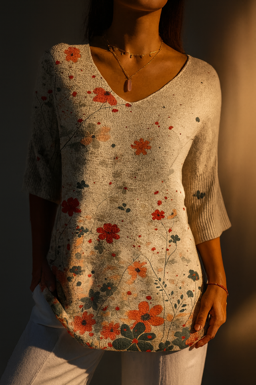 Dawnflora™ | Vintage Floral Pattern Art Print Casual Pullover