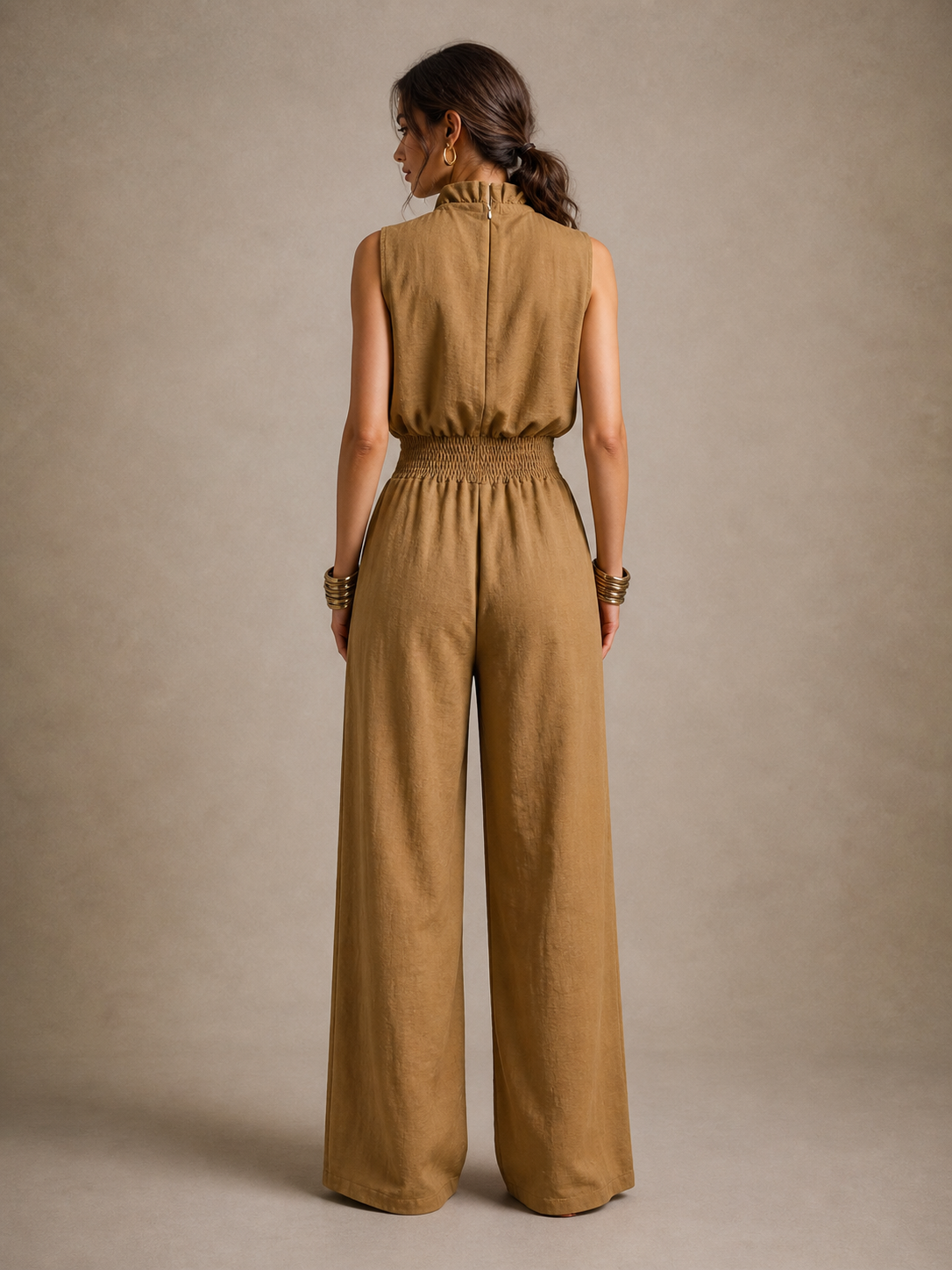 Nadira™ | Wide-Leg Tied High-Neck Jumpsuit