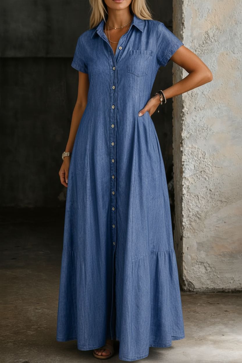 Lucinda™ | Long Button-Front Shirt Dress