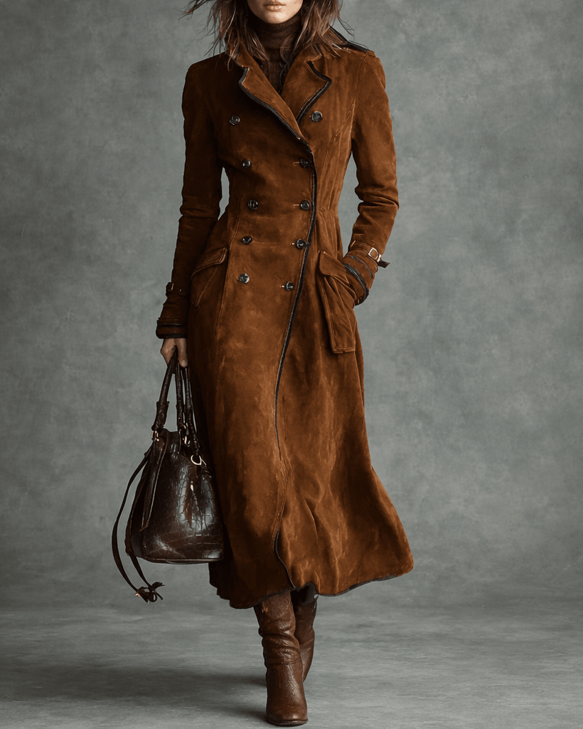 Greta™ | Long Double-Breasted Trench Coat