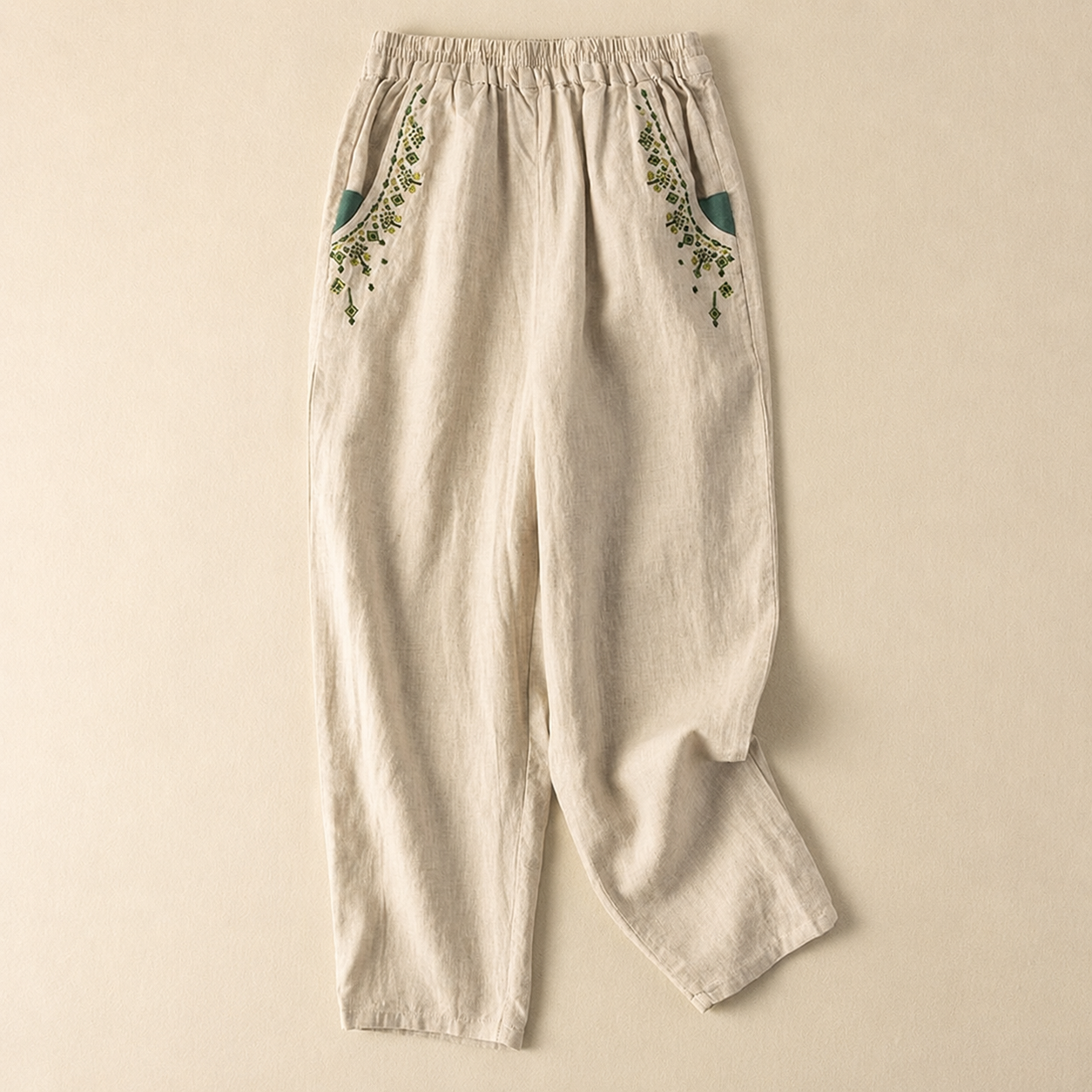 Seraphina™ | Embroidered Pull-On Cropped Pants