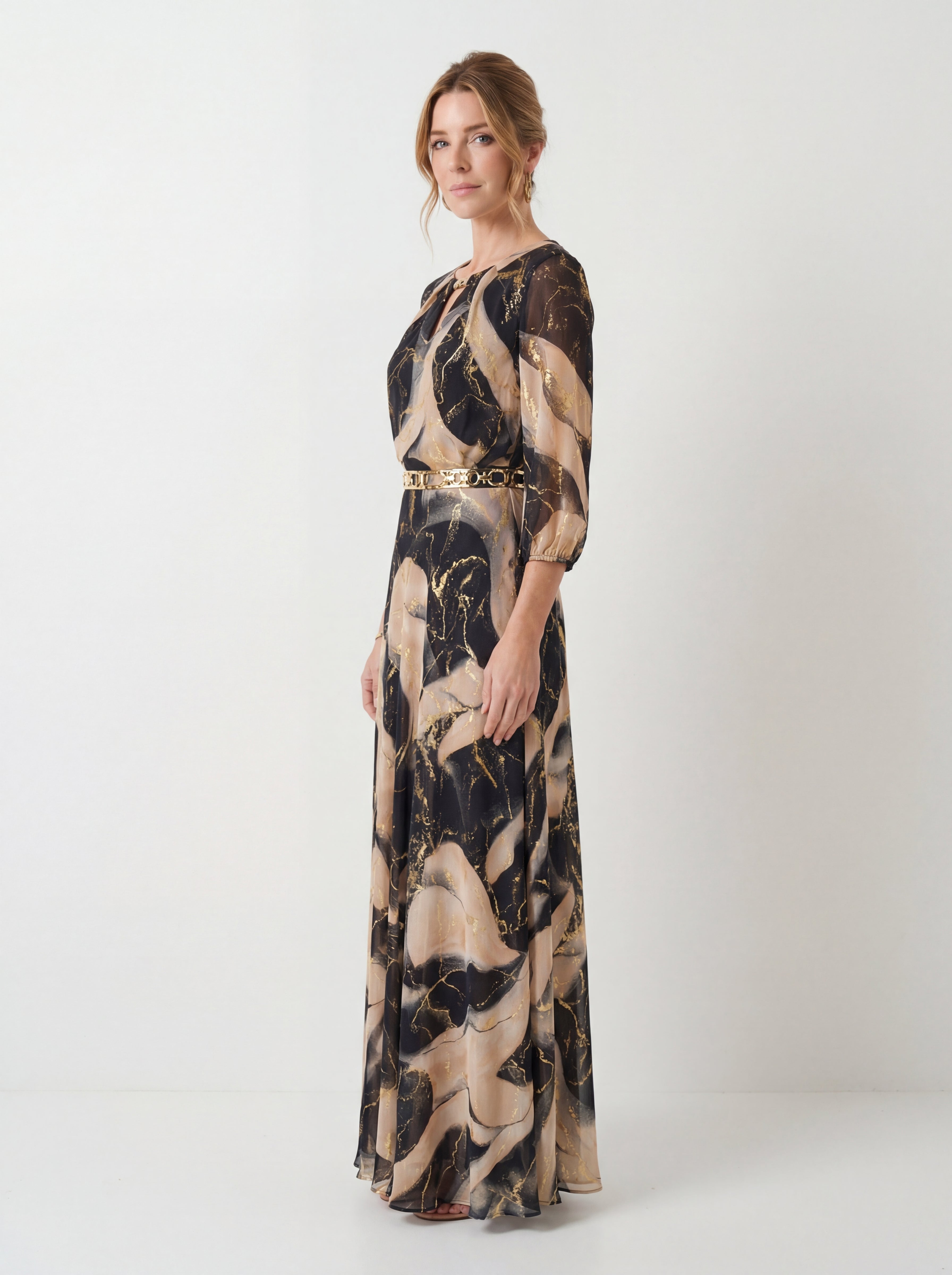 Floria™ | Printed Maxi Dress – Elegance & Sophistication
