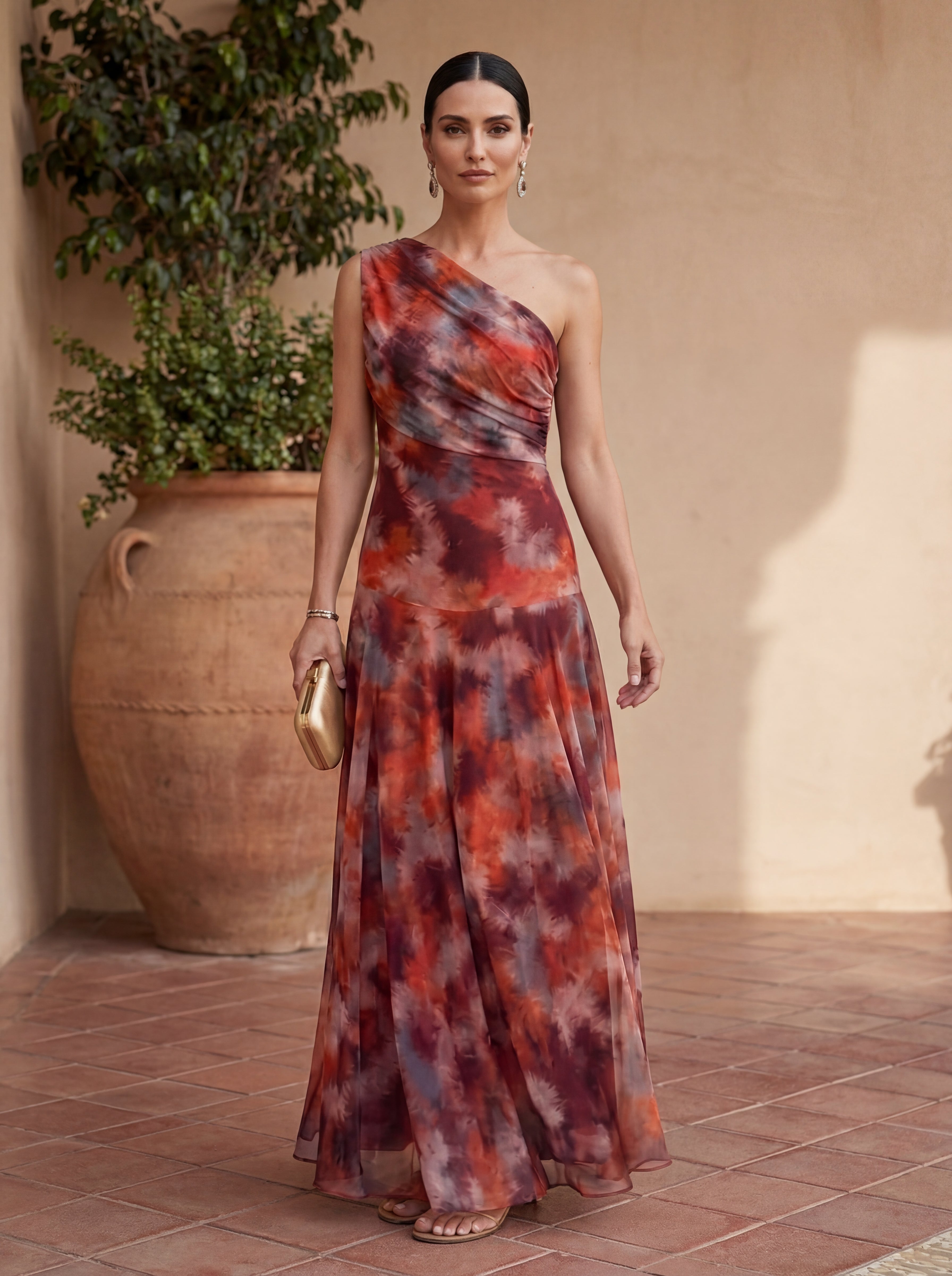 Ilonka™ | Long Flowing One-Shoulder Gown