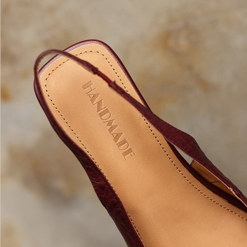 Women's Slingback Leather Heels
