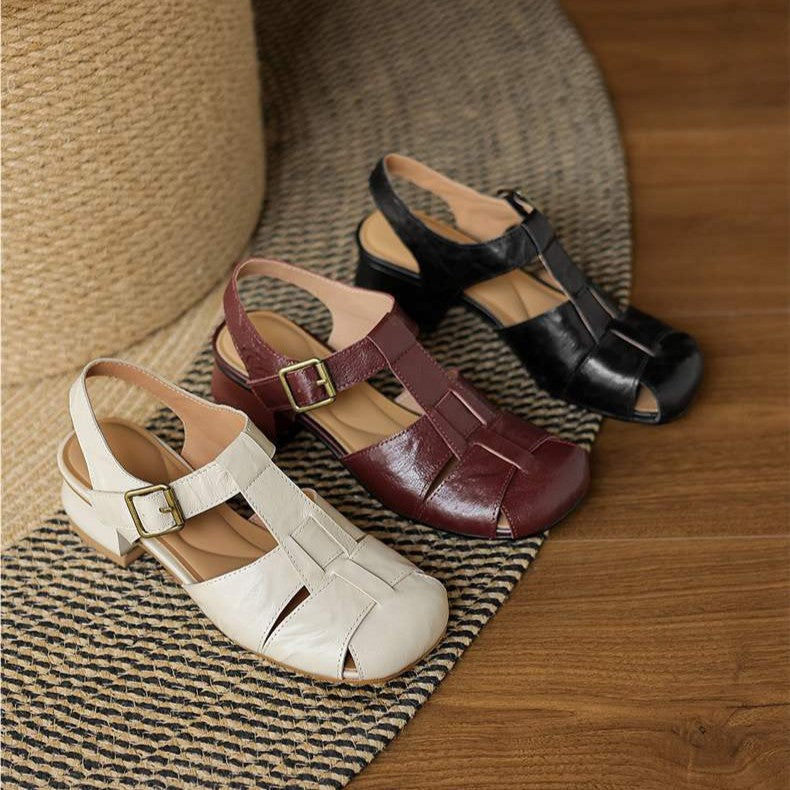 Women's Roman Leather Heels