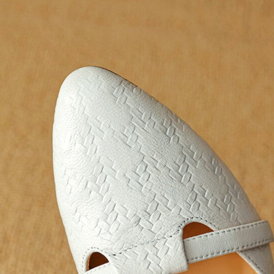 Women's Woven Leather Mary-Janes
