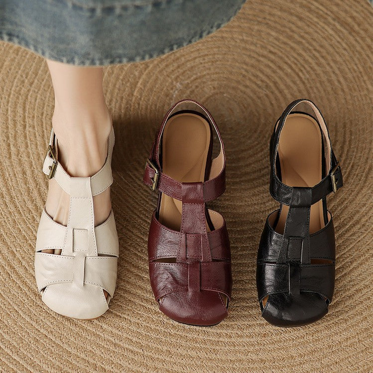 Women's Roman Leather Heels