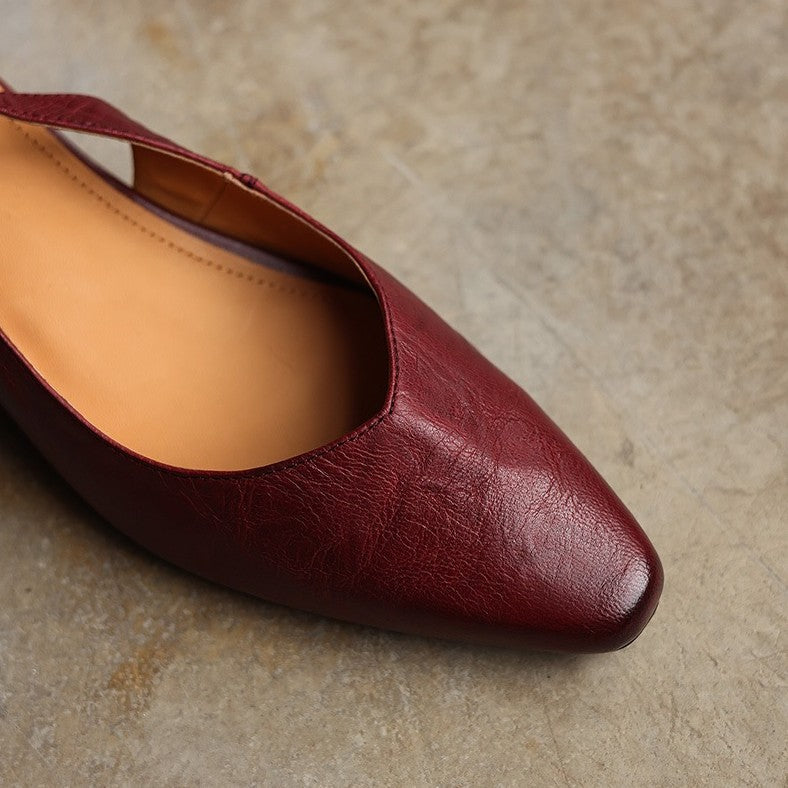Women's Slingback Leather Heels