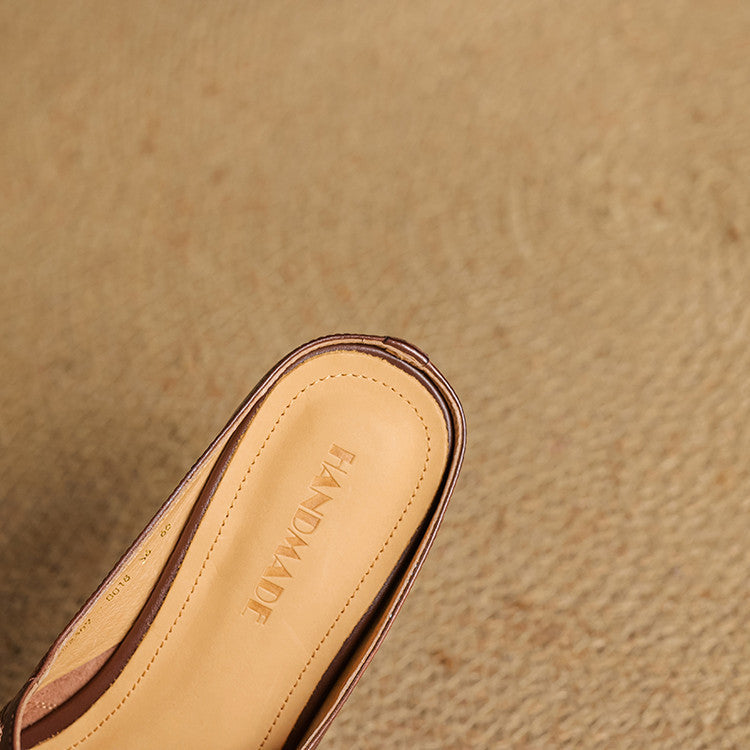 Women's Mary-Jane Leather Mules