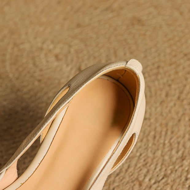 Women's Mesh Leather Heels