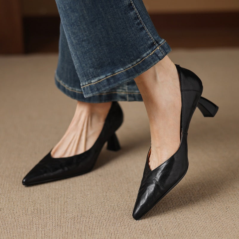 Women's Sculpted Leather Pumps