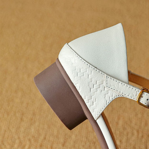 Women's Woven Leather Mary-Janes