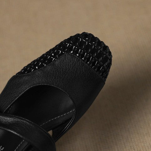 Women's Woven Leather Mary Janes
