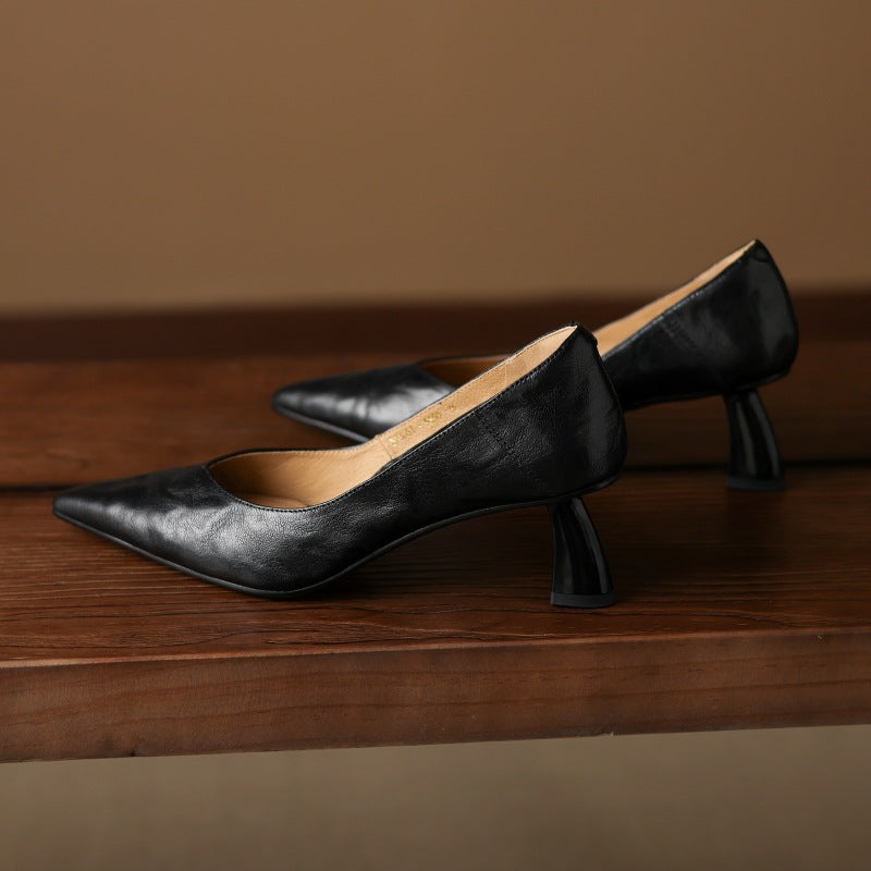 Women's Sculpted Leather Pumps