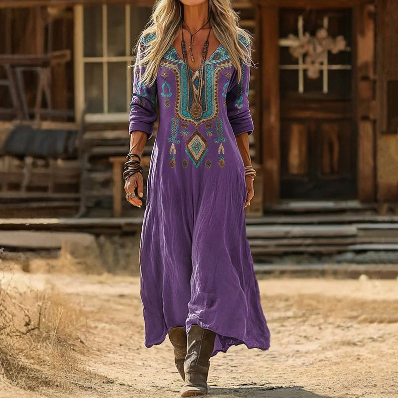 Navara™ | Boho Print Maxi Dress