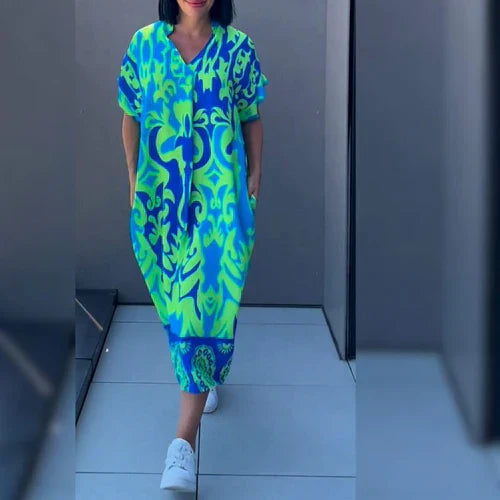 Talitha™ | Flowing Kaftan Midi Summer Dress