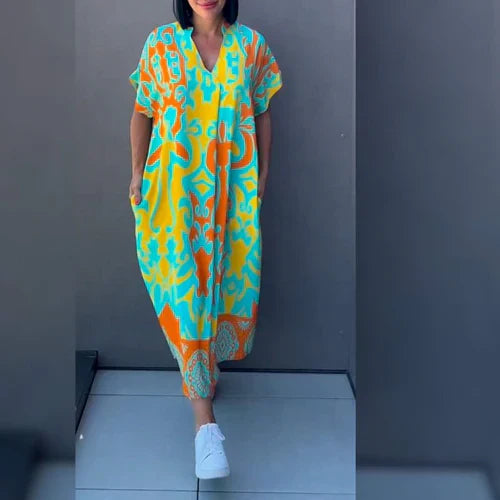 Talitha™ | Flowing Kaftan Midi Summer Dress