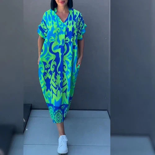 Talitha™ | Flowing Kaftan Midi Summer Dress