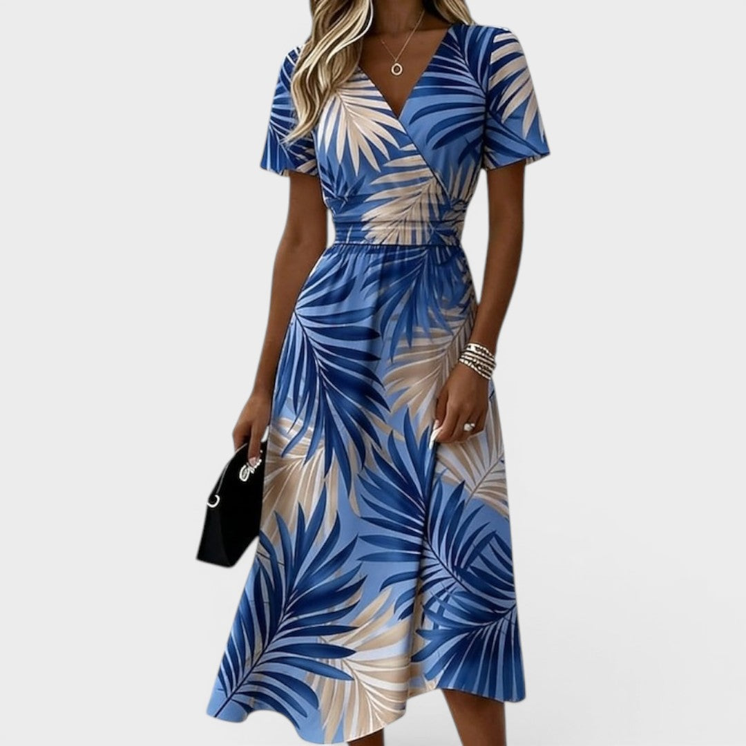 Dana™ | Floral V-Neck Midi Dress