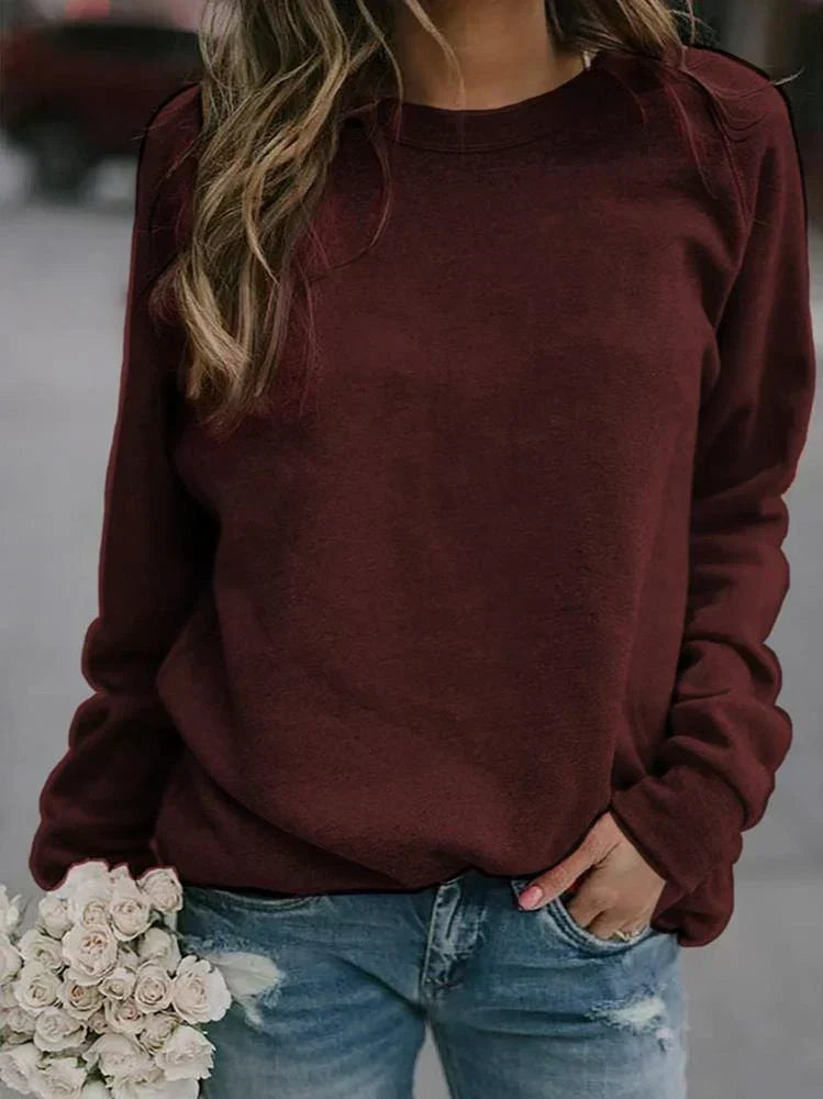 Joyce | Women's Solid Crewneck Sweatshirt