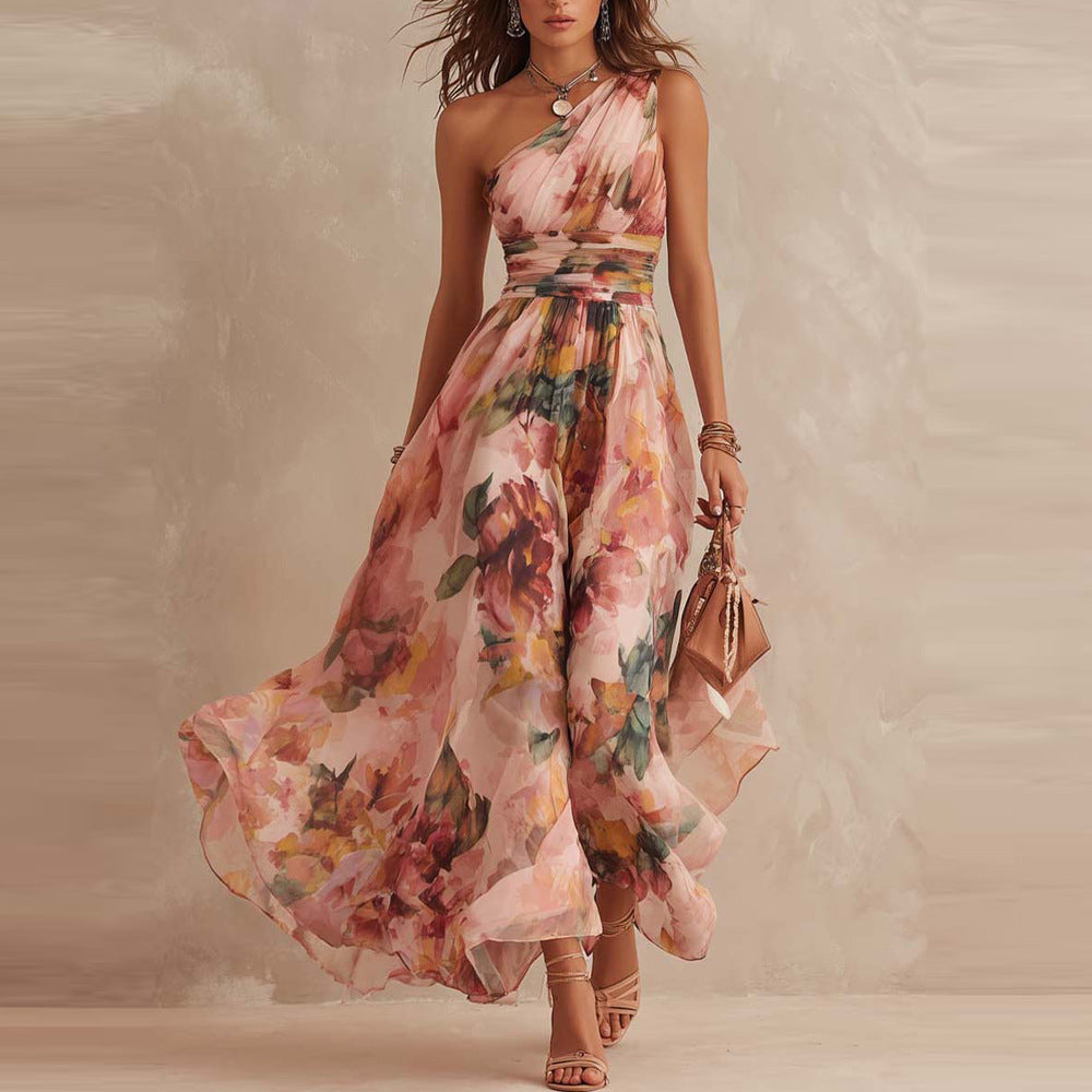 Aurora | Women's One-Shoulder Floral Maxi Dress