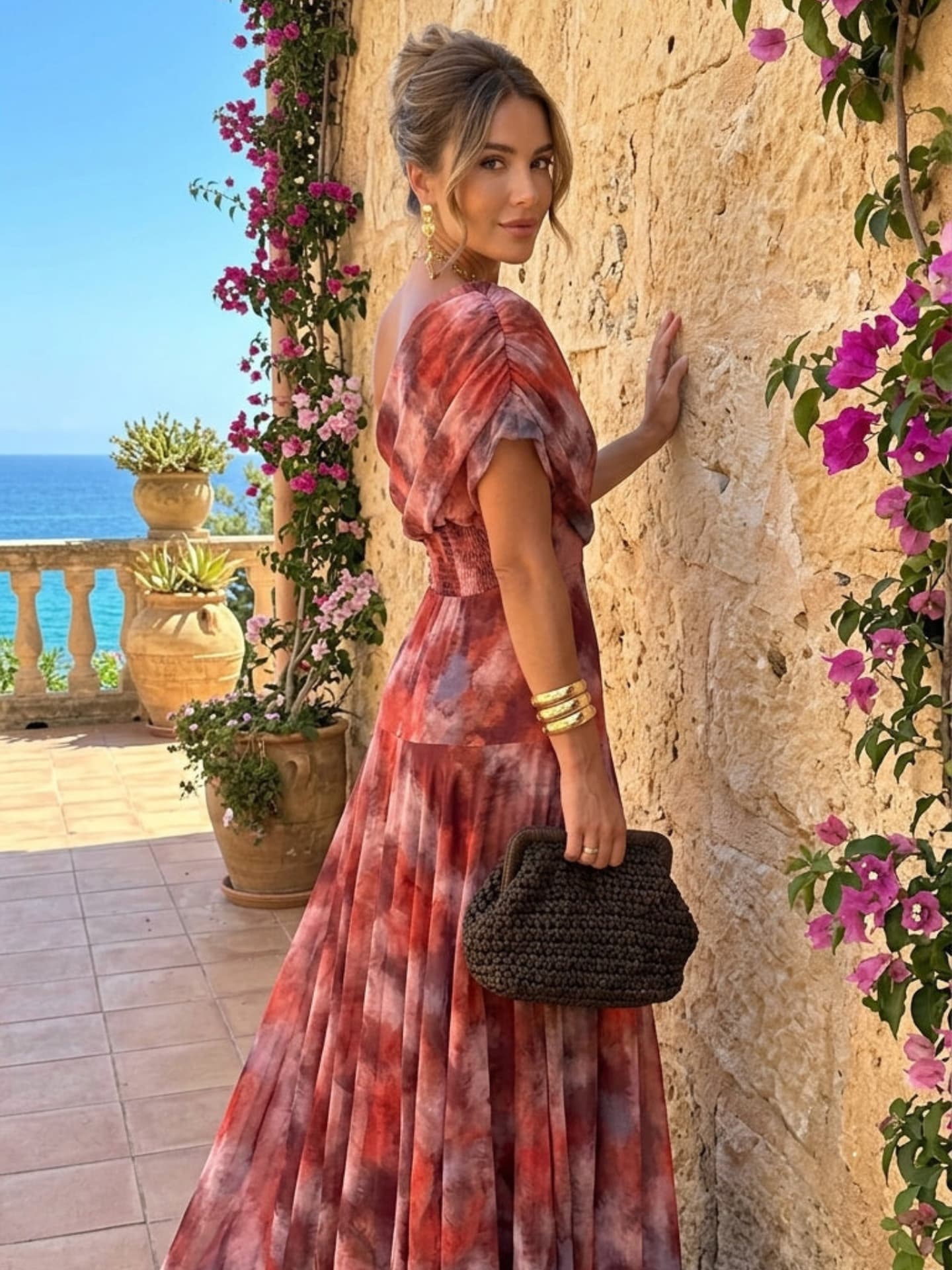 Palomara™ | Watercolor Off-Shoulder Long Dress