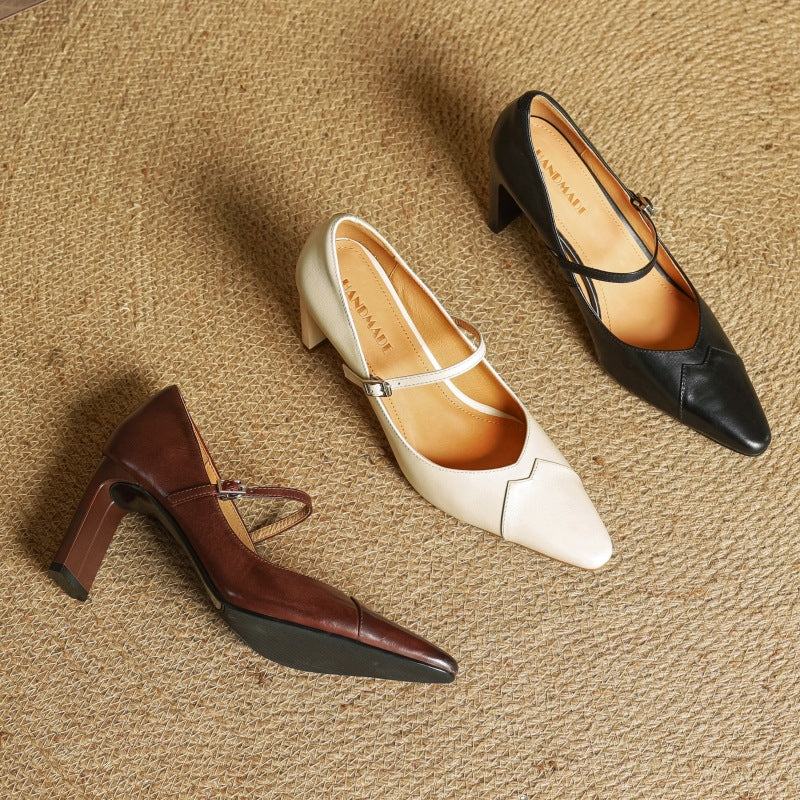 Women's Mary-Strap Leather Pumps