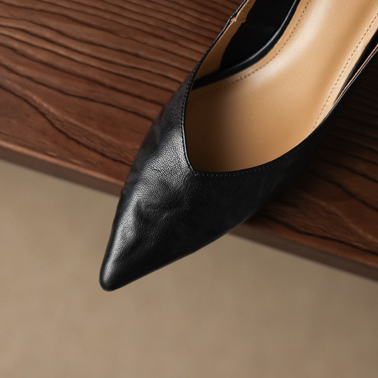 Women's Sculpted Leather Pumps