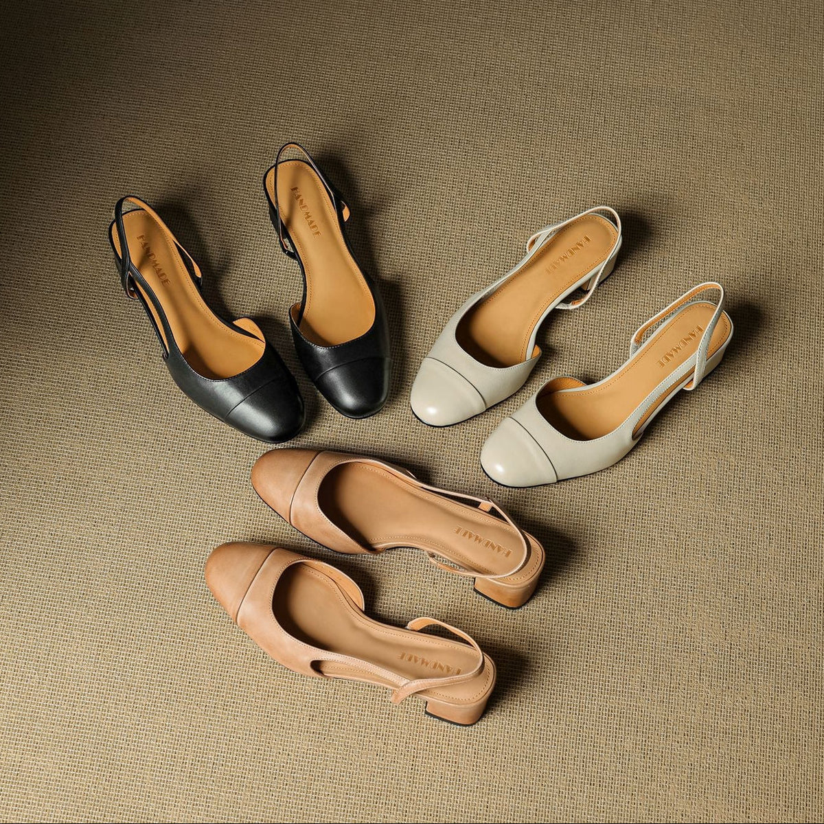 Women's Slingback Leather Heels