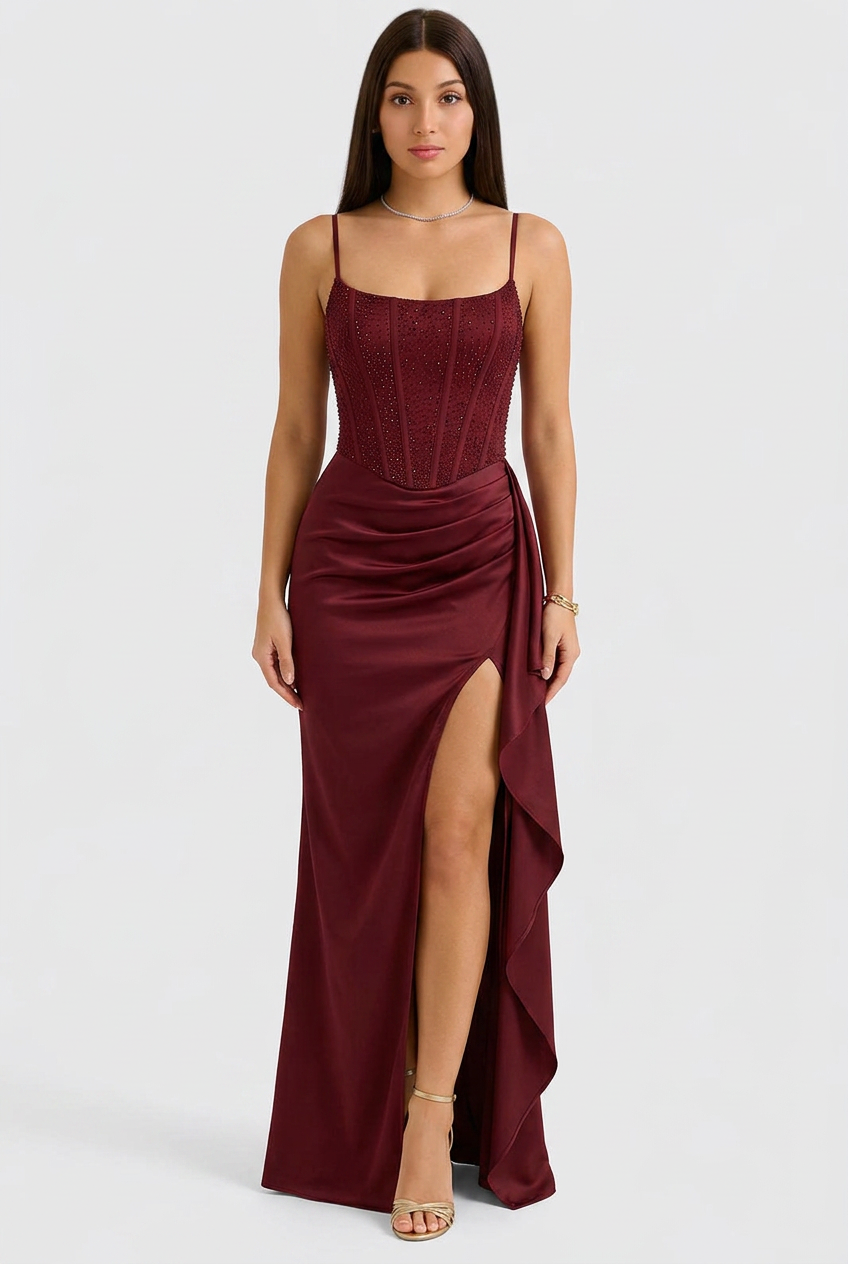 Sequin Corset Evening Dress